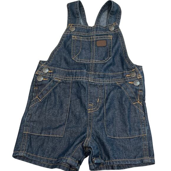 Lee Vintage Darker Denim Shorts Overalls with Adjustable Strap - Size 18 Months - Picture 1 of 5